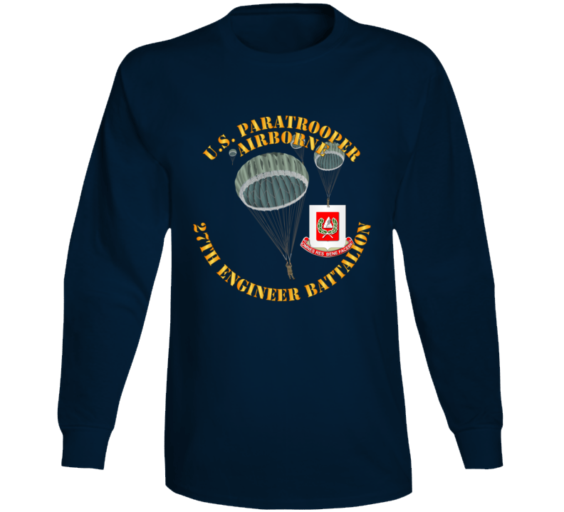  Army - Us Paratrooper - 27th Engineer Bn Long Sleeve