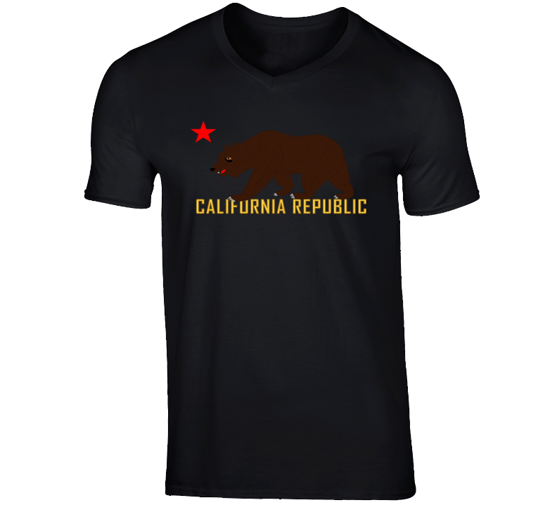 Govt - California Bear Star And Republic V-neck