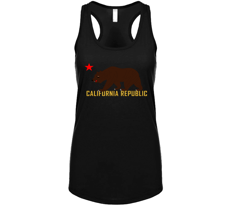 Govt - California Bear Star And Republic Ladies Tanktop