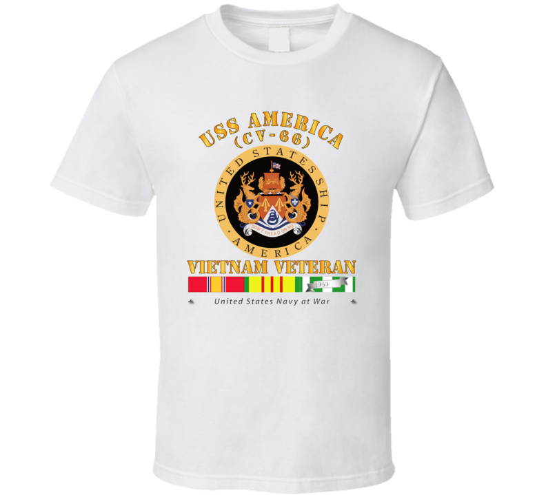 Navy - Uss America (cv-66) - Vietnam Vet W Vn Svc T Shirt