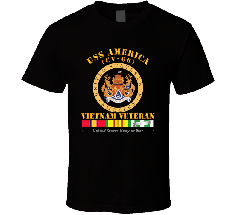 Navy - Uss America (cv-66) - Vietnam Vet W Vn Svc T Shirt