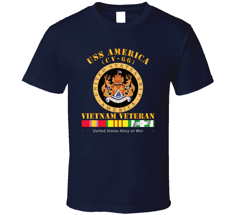 Navy - Uss America (cv-66) - Vietnam Vet W Vn Svc T Shirt