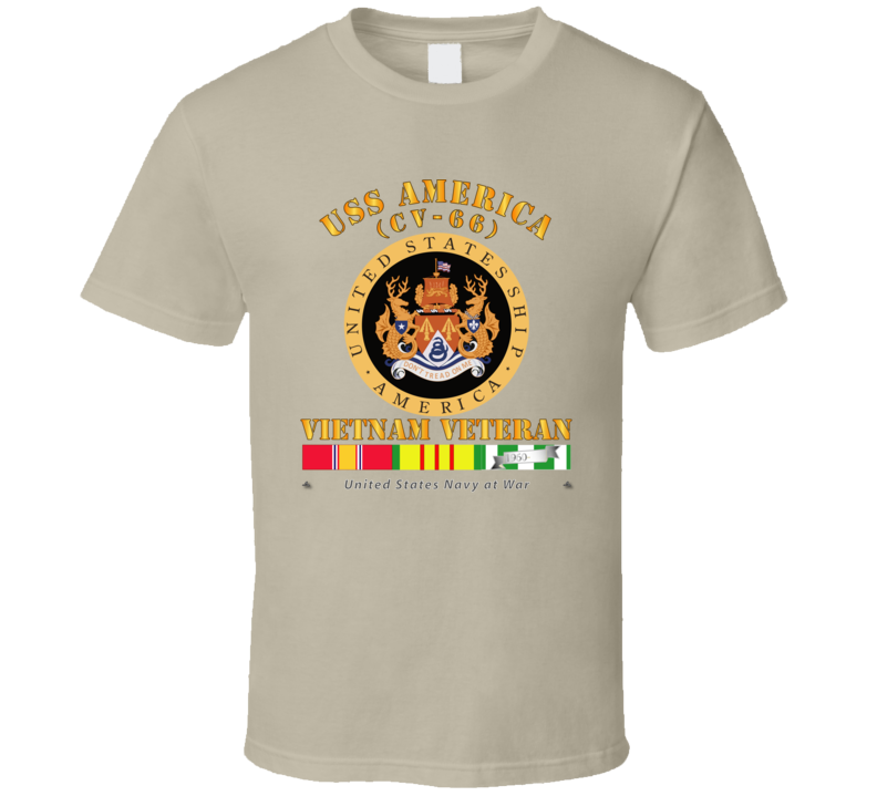 Navy - Uss America (cv-66) - Vietnam Vet W Vn Svc T Shirt