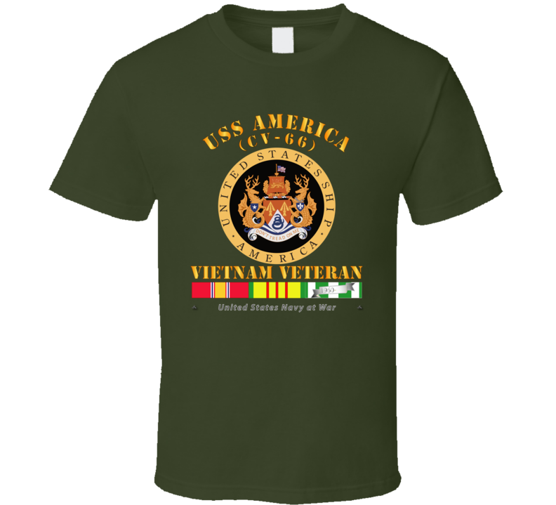 Navy - Uss America (cv-66) - Vietnam Vet W Vn Svc T Shirt