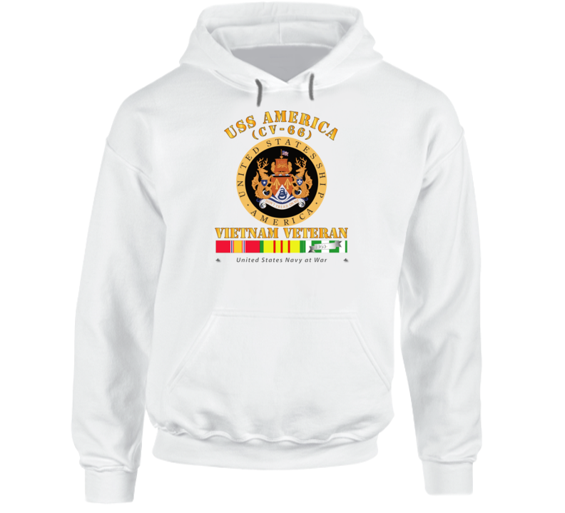 Navy - Uss America (cv-66) - Vietnam Vet W Vn Svc Hoodie
