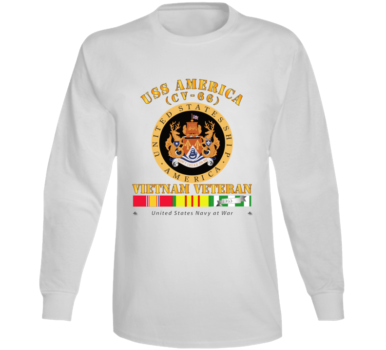 Navy - Uss America (cv-66) - Vietnam Vet W Vn Svc Long Sleeve