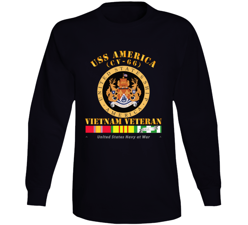 Navy - Uss America (cv-66) - Vietnam Vet W Vn Svc Long Sleeve