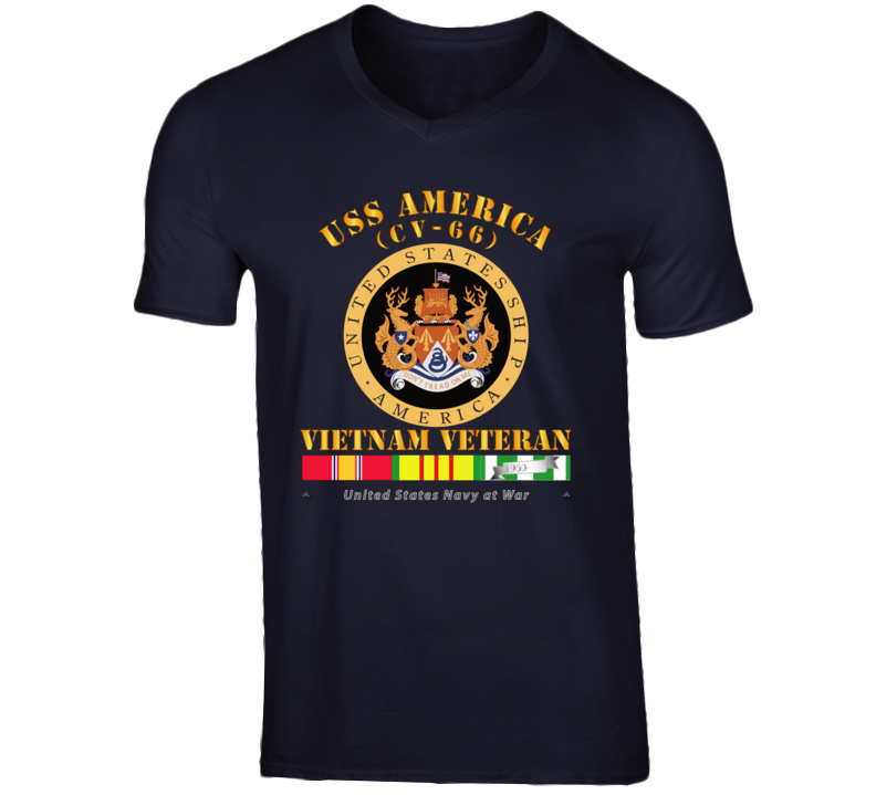 Navy - Uss America (cv-66) - Vietnam Vet W Vn Svc V-neck