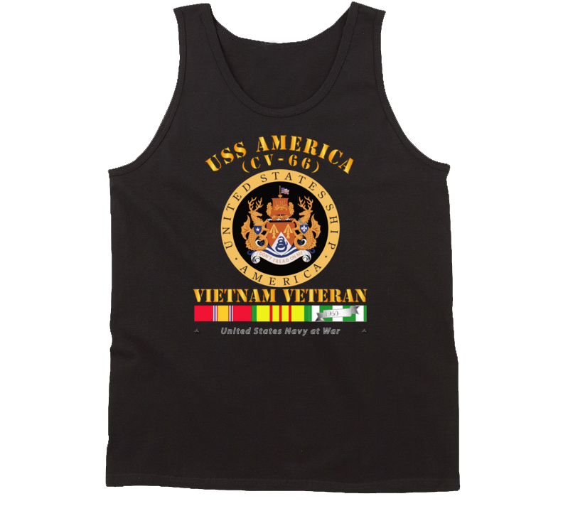 Navy - Uss America (cv-66) - Vietnam Vet W Vn Svc Tanktop