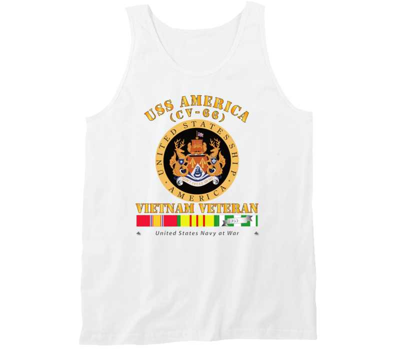 Navy - Uss America (cv-66) - Vietnam Vet W Vn Svc Tanktop