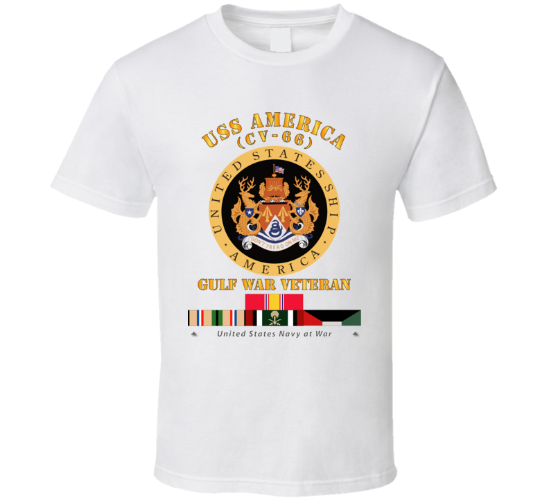 Navy - Uss America (cv-66) - Gulf War Vet W Gulf  War Svc T Shirt