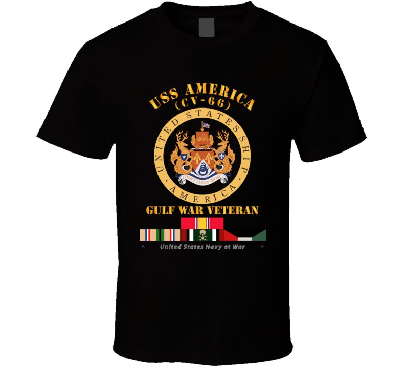 Navy - Uss America (cv-66) - Gulf War Vet W Gulf  War Svc T Shirt