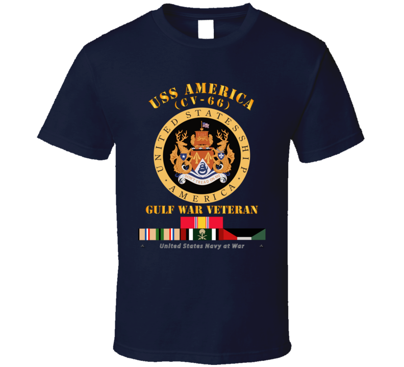 Navy - Uss America (cv-66) - Gulf War Vet W Gulf  War Svc T Shirt