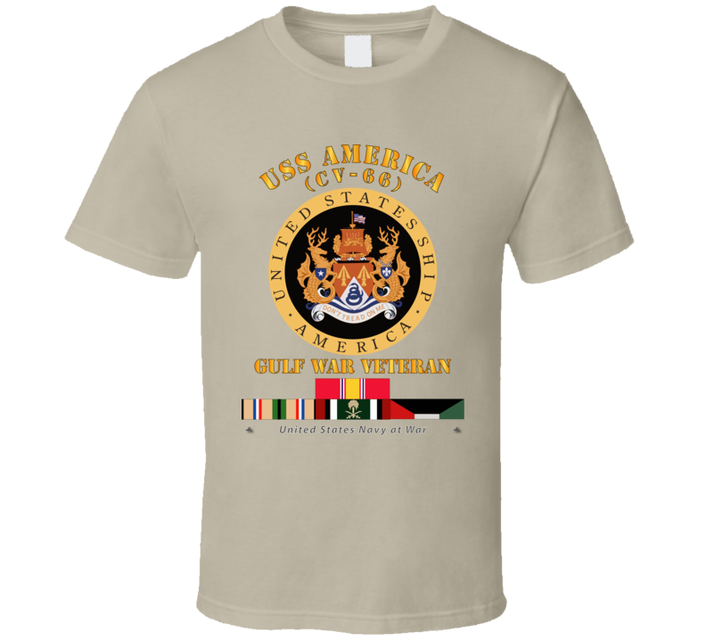 Navy - Uss America (cv-66) - Gulf War Vet W Gulf  War Svc T Shirt
