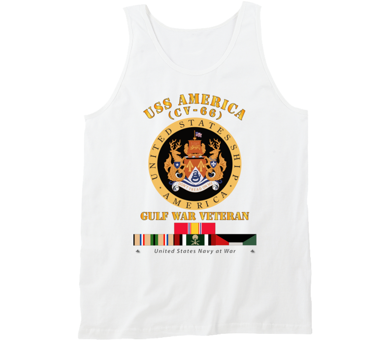 Navy - Uss America (cv-66) - Gulf War Vet W Gulf  War Svc Tanktop