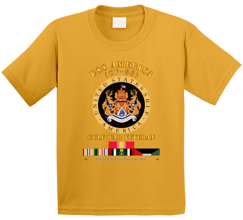Navy - Uss America (cv-66) - Gulf War Vet W Gulf  War Svc Kids