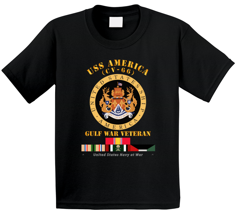 Navy - Uss America (cv-66) - Gulf War Vet W Gulf  War Svc Kids