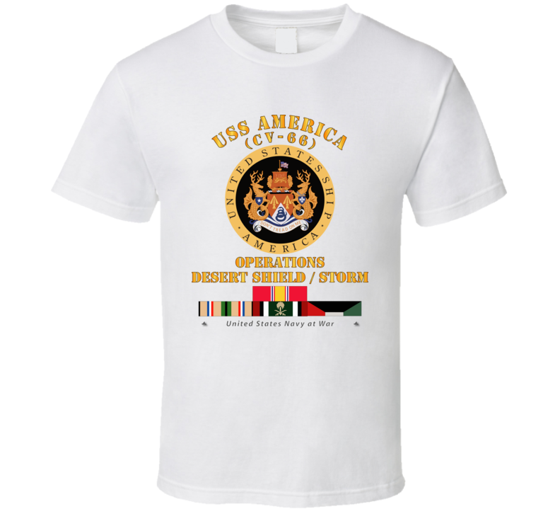 Navy - Uss America (cv-66) - Opns Ds - Ds W Gulf  War Svc T Shirt