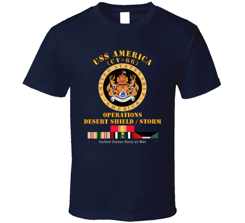Navy - Uss America (cv-66) - Opns Ds - Ds W Gulf  War Svc T Shirt