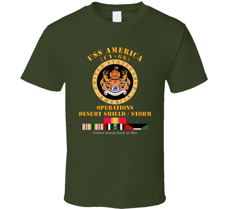 Navy - Uss America (cv-66) - Opns Ds - Ds W Gulf  War Svc T Shirt