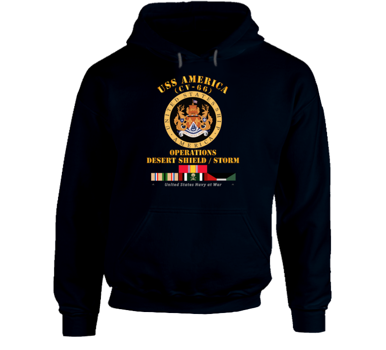 Navy - Uss America (cv-66) - Opns Ds - Ds W Gulf  War Svc Hoodie