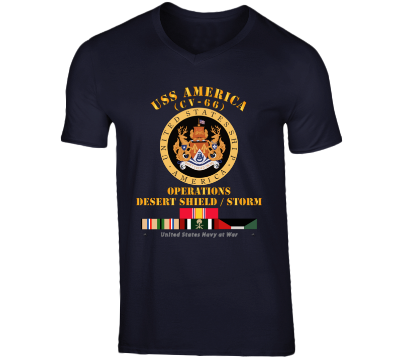 Navy - Uss America (cv-66) - Opns Ds - Ds W Gulf  War Svc V-neck