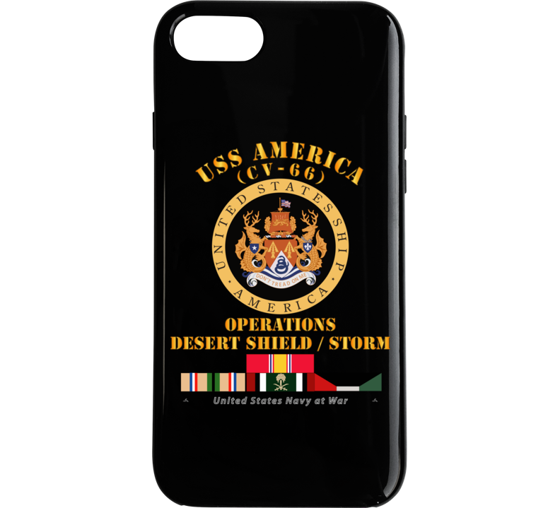 Navy - Uss America (cv-66) - Opns Ds - Ds W Gulf  War Svc Phone Case