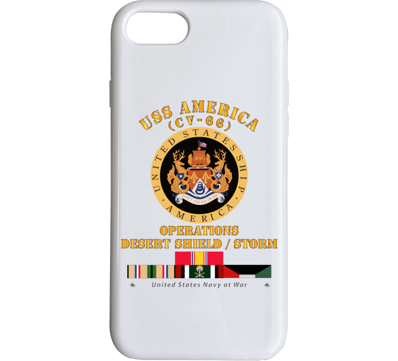 Navy - Uss America (cv-66) - Opns Ds - Ds W Gulf  War Svc Phone Case