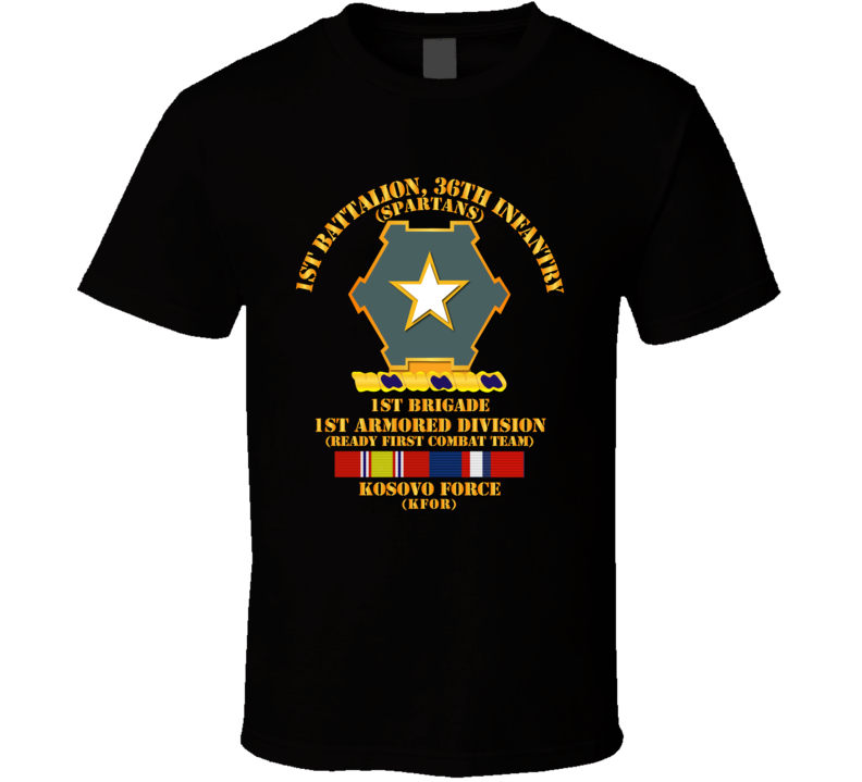 Army - 1st Bn 36th Infantry -  1st Bde - 1st Ar Div - Kosovo W Svc T Shirt