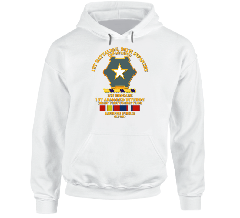 Army - 1st Bn 36th Infantry -  1st Bde - 1st Ar Div - Kosovo W Svc Hoodie