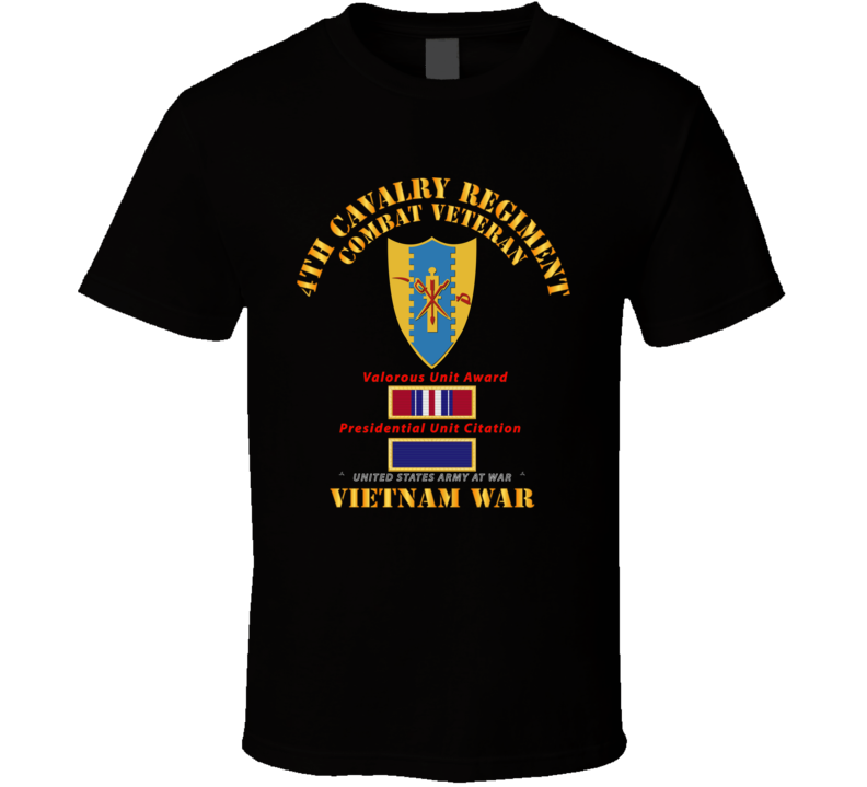 Army - 4th Cavalry Regiment - Vietnam War W Puc And Vua T Shirt