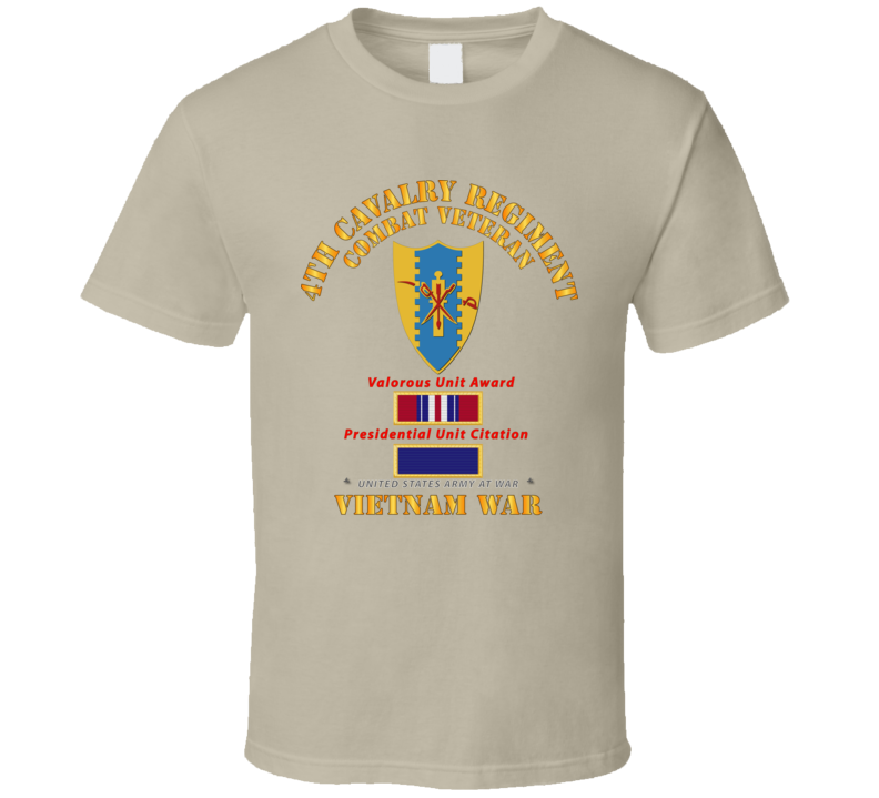 Army - 4th Cavalry Regiment - Vietnam War W Puc And Vua T Shirt