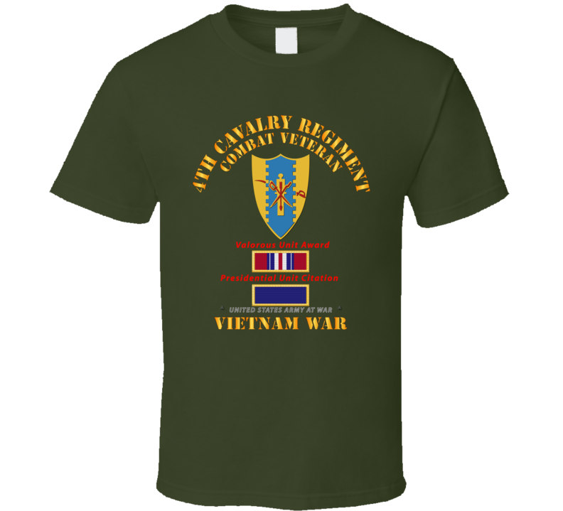 Army - 4th Cavalry Regiment - Vietnam War W Puc And Vua T Shirt