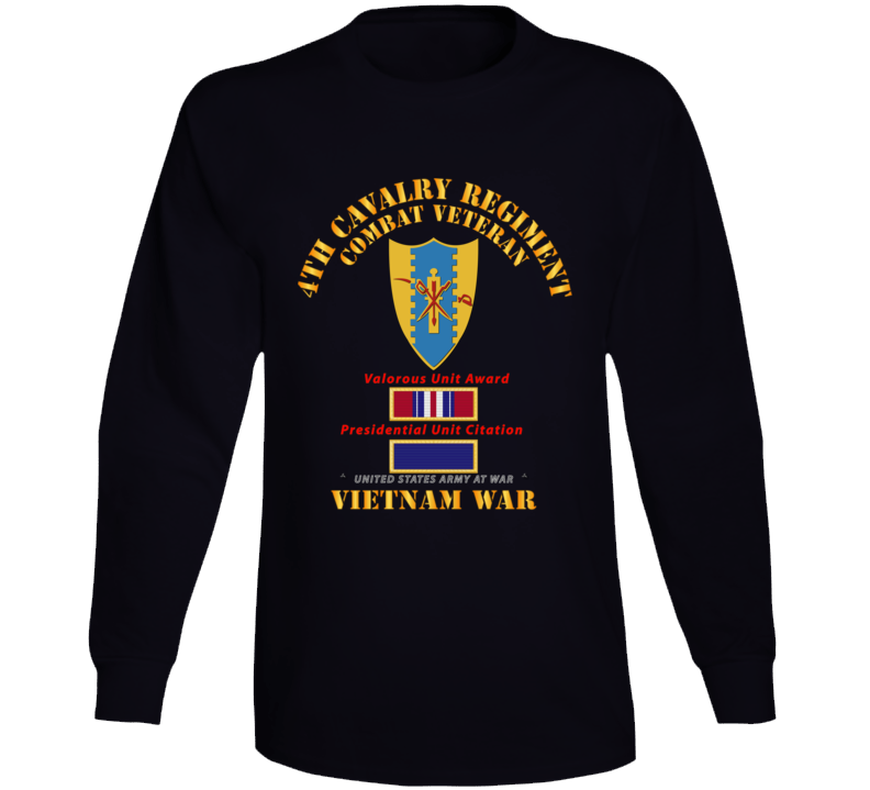Army - 4th Cavalry Regiment - Vietnam War W Puc And Vua Long Sleeve