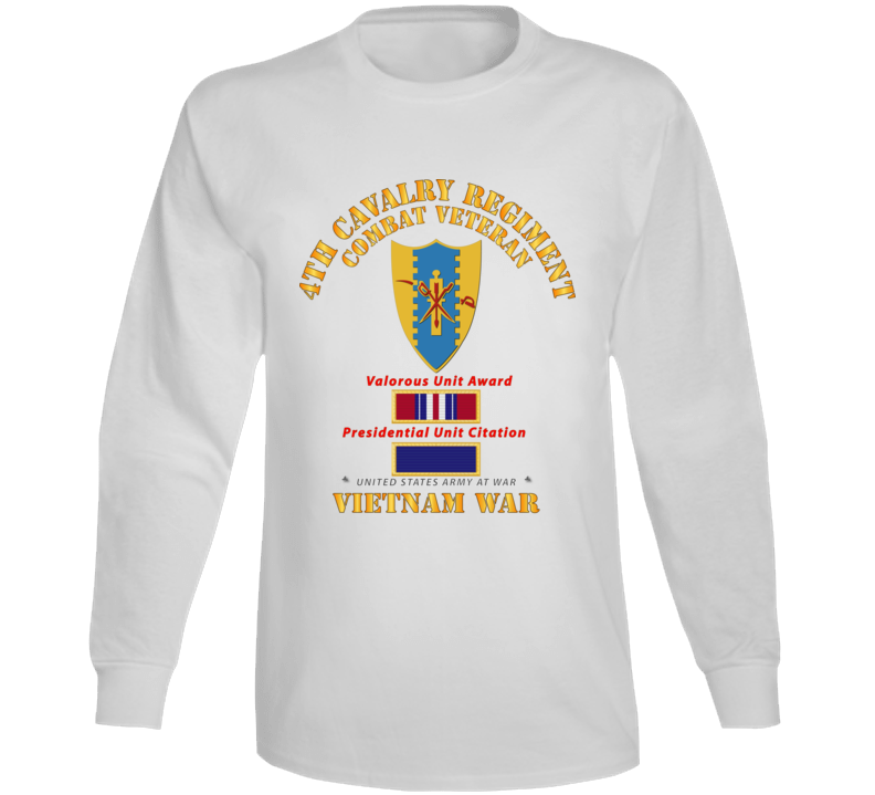 Army - 4th Cavalry Regiment - Vietnam War W Puc And Vua Long Sleeve