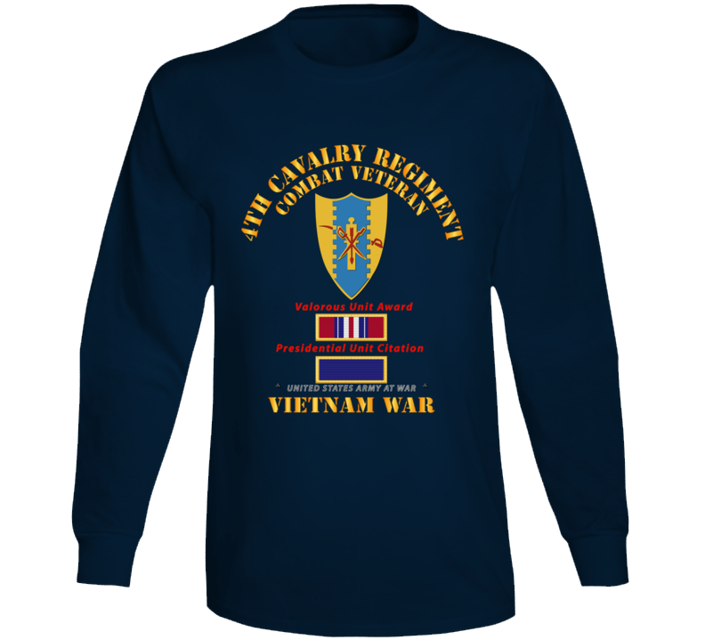 Army - 4th Cavalry Regiment - Vietnam War W Puc And Vua Long Sleeve