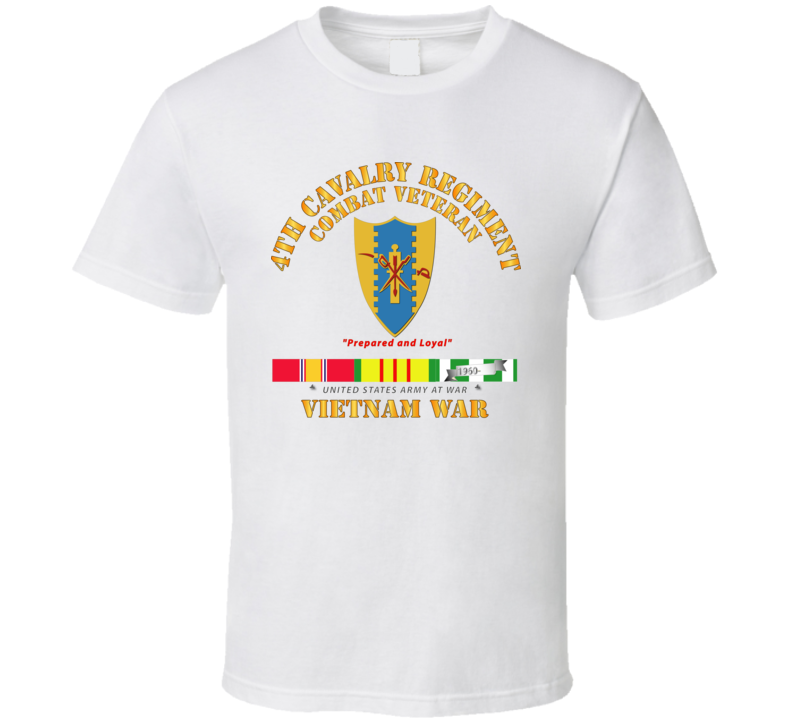 Army - 4th Cav- Vietnam War W Vn Svc T Shirt