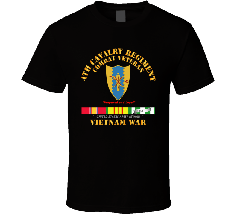 Army - 4th Cav- Vietnam War W Vn Svc T Shirt