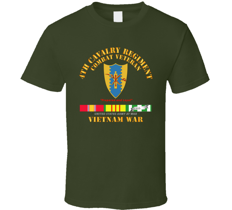 Army - 4th Cav- Vietnam War W Vn Svc T Shirt