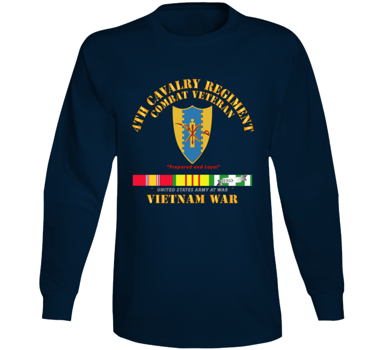 Army - 4th Cav- Vietnam War w VN SVC Long Sleeve