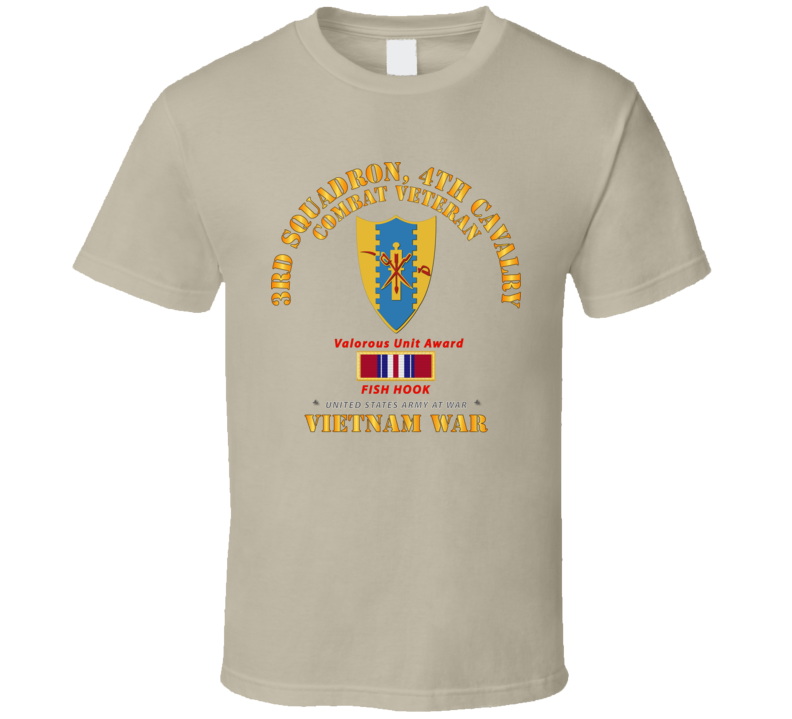 Army - 3rd Squadron 4th Cav- Vietnam War W Vua - Fish Hook T Shirt