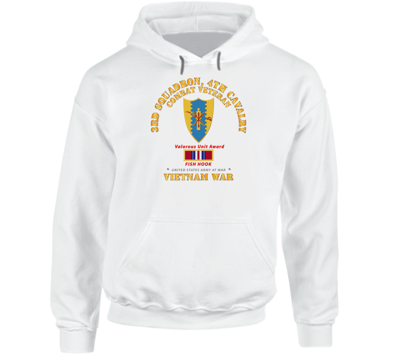 Army - 3rd Squadron 4th Cav- Vietnam War W Vua - Fish Hook Hoodie