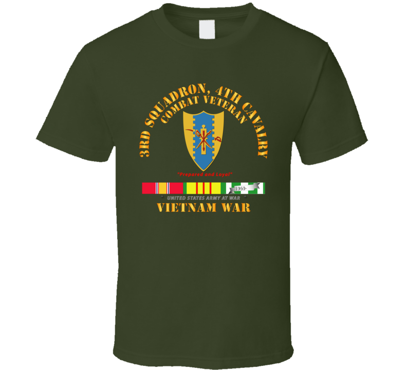 Army - 3rd Squadron 4th Cav- Vietnam War W Vn Svc T Shirt