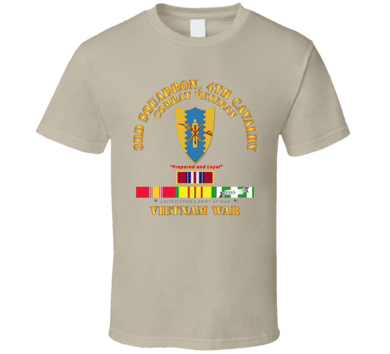 Army - 3rd Squadron 4th Cav- Vietnam War W Vn Svc Plus T Shirt