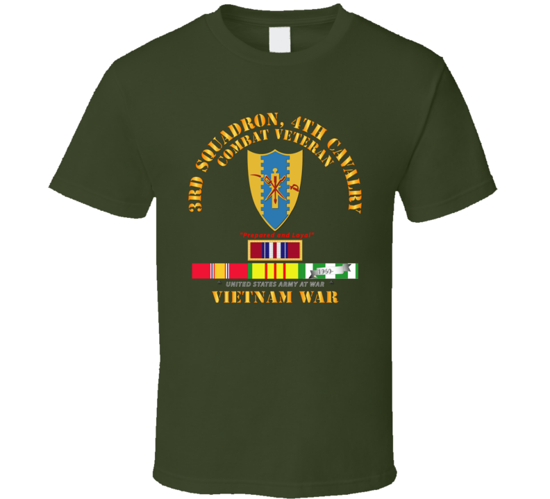 Army - 3rd Squadron 4th Cav- Vietnam War W Vn Svc Plus T Shirt
