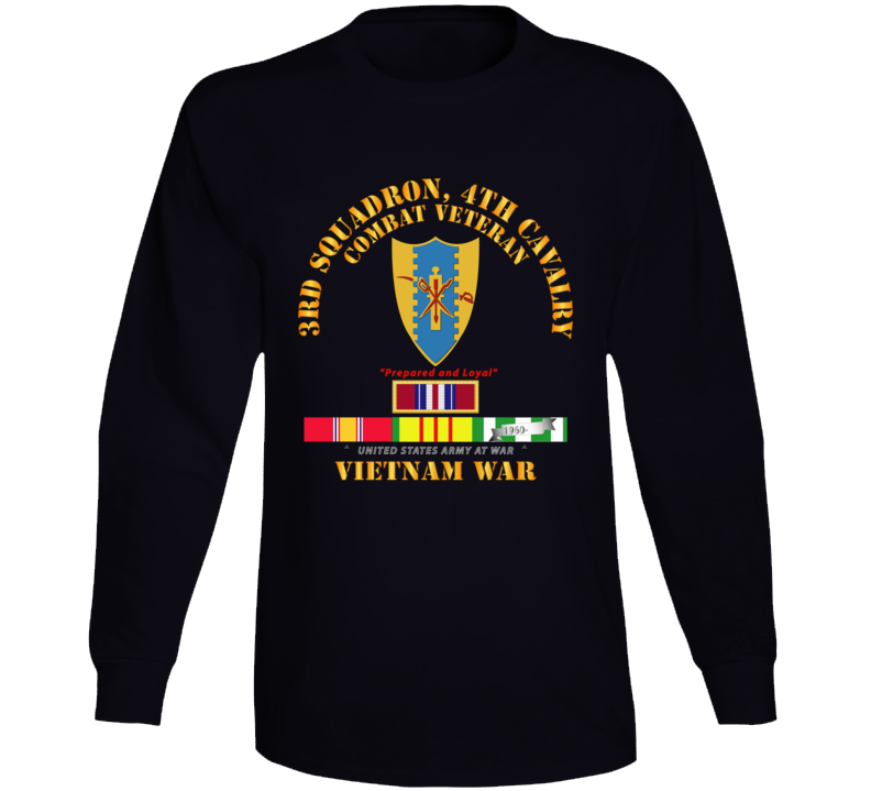 Army - 3rd Squadron 4th Cav- Vietnam War W Vn Svc Plus Long Sleeve