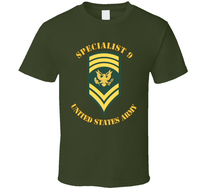 Army - Enlisted - Spc 9 - Specialist 9  - Std T Shirt