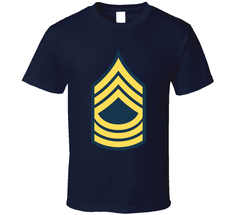 Army - Enlisted - Msg - Master Sergeant  - Blue Wo Txt T Shirt