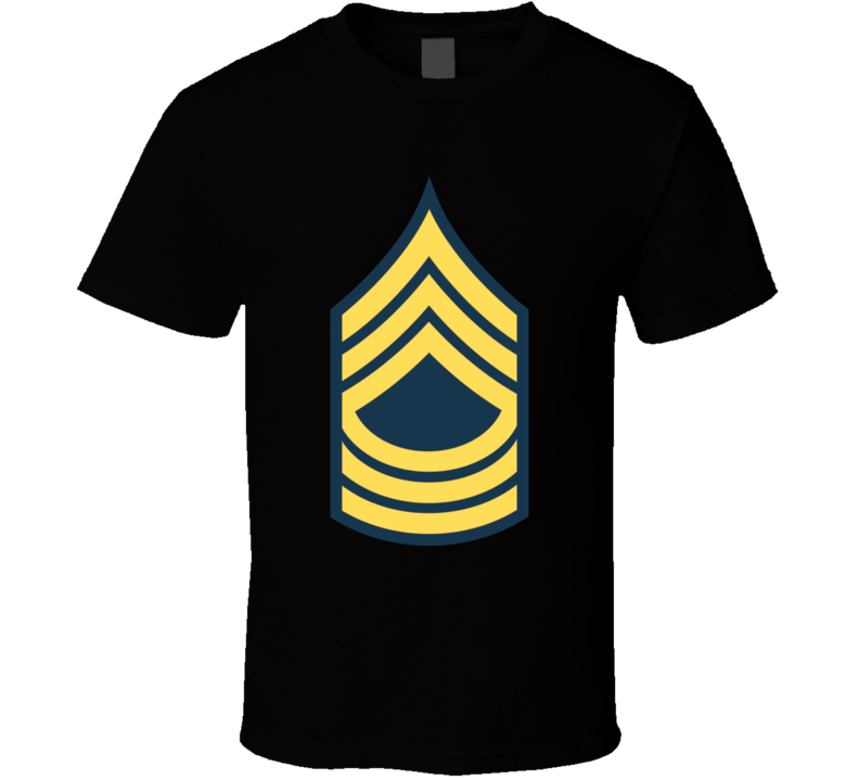 Army - Enlisted - Msg - Master Sergeant  - Blue Wo Txt T Shirt