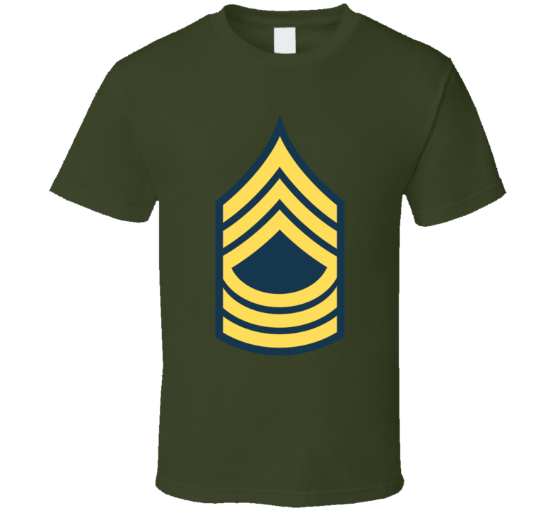 Army - Enlisted - Msg - Master Sergeant  - Blue Wo Txt T Shirt